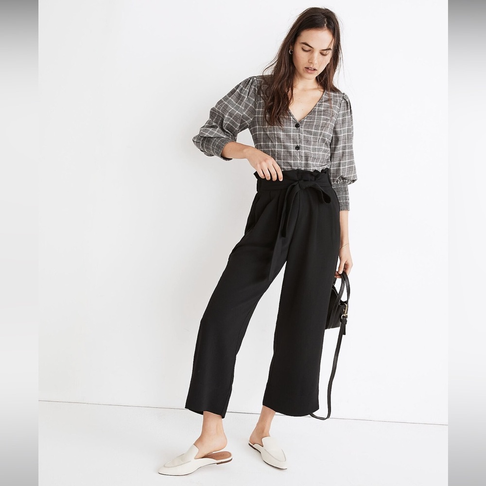 Madewell Tie-Waist Huston Pull-On Crop Pants